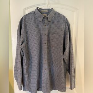 L.L. Bean Blue Checkered Button-Down Shirt
